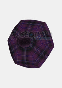 Purple Tartan Tam O' Shanter Hat