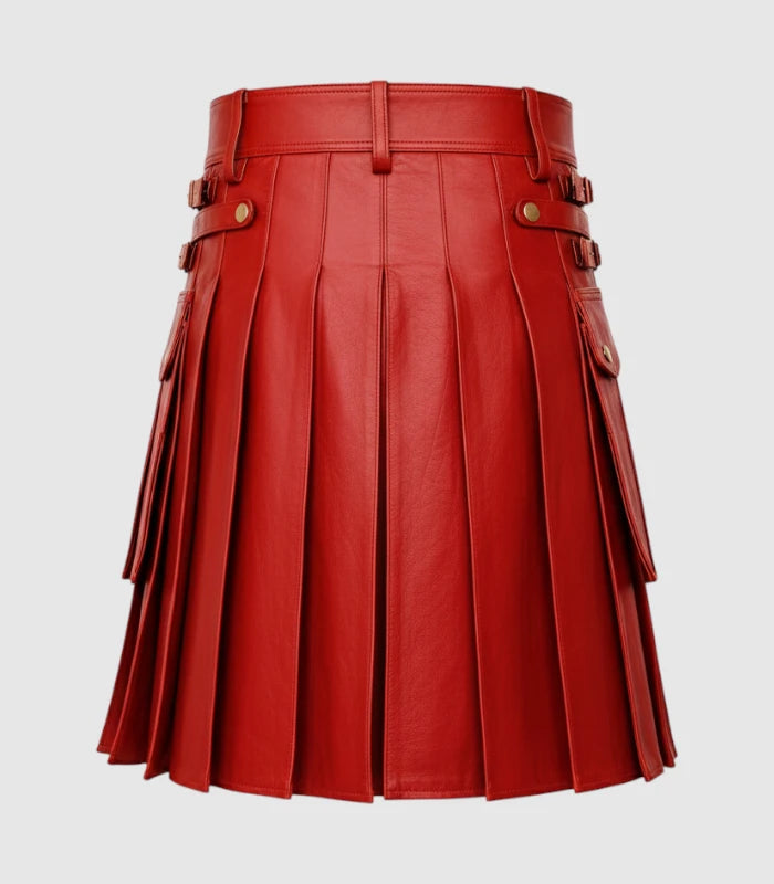 Red Leather Kilt Back