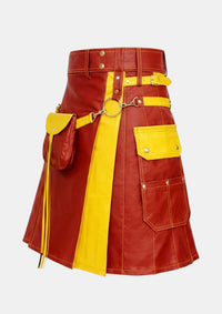 Red_and_Yellow_Leather_Hybrid_Utility_Kilt_Left