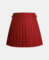 Red and Black Women Tweed Kilt Back