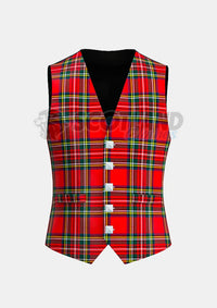 Royal Stewart Tartan Waistcoat Front