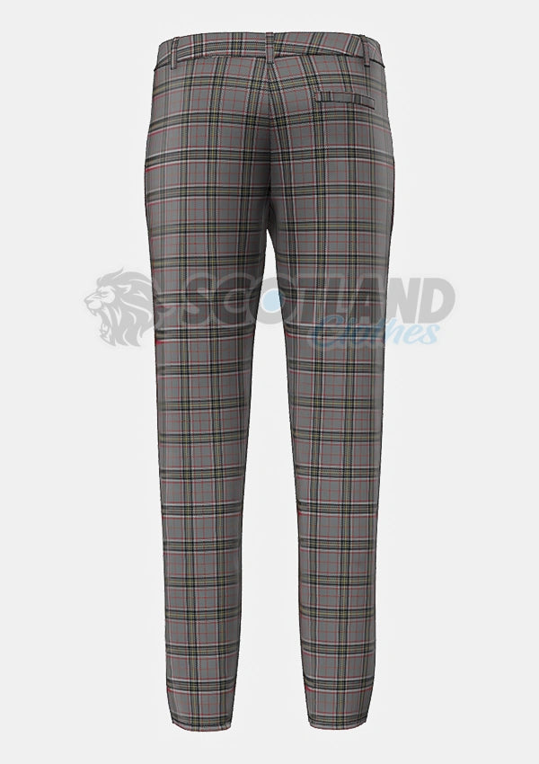 Stewart Grey Tartan Trouser Back