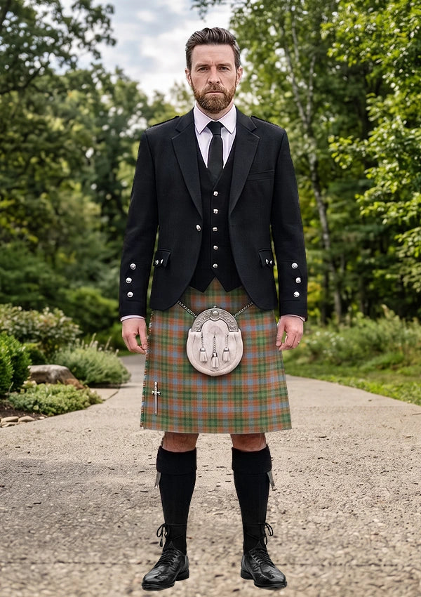 Traditional_Aberdeenshire_Home_Colours_Tartan_Kilt_and_Argyle_Jacket_Kilt_Outfit_front_image