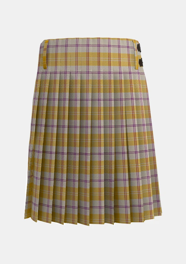 Traditional_Ailsa_Gold_Tartan_kilt_back_image_with_pleated_design_and_adjustable_buckles_for_men