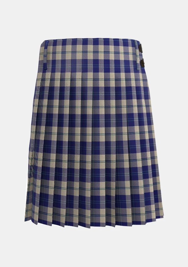 Traditional_Ailsa_Royal_Blue_Tartan_kilt_back_image_with_pleated_design_and_adjustable_buckles_for_men