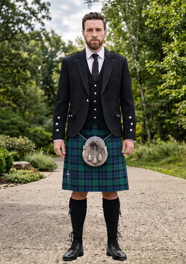 Traditional_Aitchison_Family_Kinghorn_Tartan_10686_Kilt_and_Argyle_Jacket_Kilt_Outfit_front_image