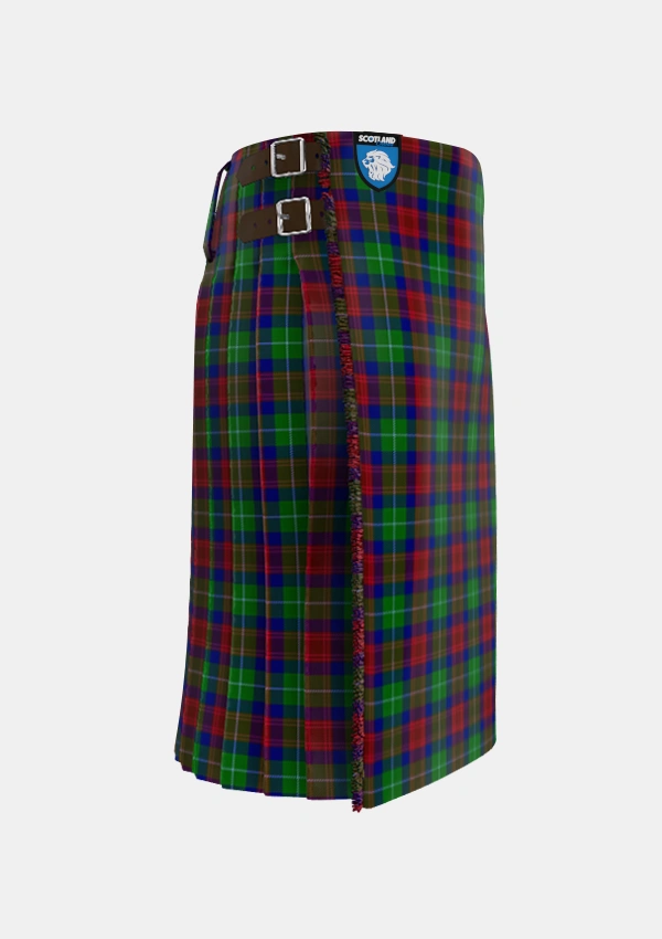 Traditional_Akins_Clan_Personal_Tartan_2426_kilt_right_image_with_pleated_design_and_adjustable_buckles_for_men