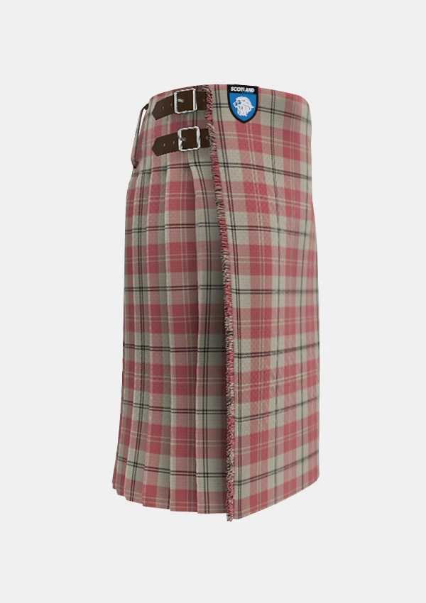 Traditional_Alisa_Pink_Tartan_kilt_7587_right_image_with_pleated_design_and_adjustable_buckles_for_men