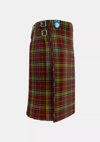 Traditional_Antrim_County_Crest_Range_Tartan_7448_kilt_right_image_with_pleated_design_and_adjustable_buckles_for_men