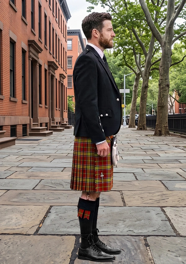 Traditional_Antrim_County_Crest_Range_Tartan_Kilt_and_Argyle_Jacket_Kilt_Outfit_right_image