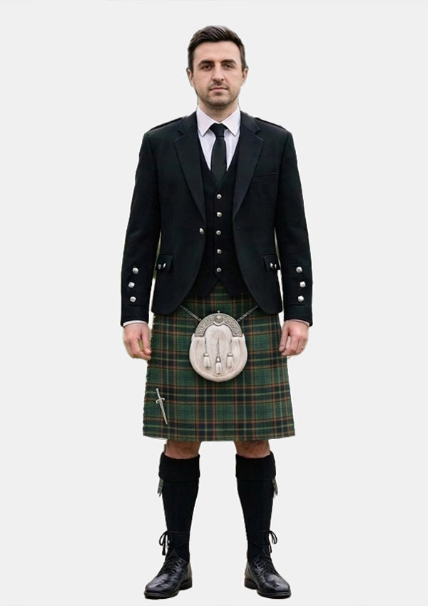 Traditional_Antrim_County_Tartan_2282_Kilt_and_Argyle_Jacket_Kilt_Outfits_front_image