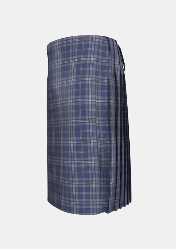 Traditional_Arran_Mist_tartan_left_image_with_pleated_design_and_adjustable_buckles_for_men