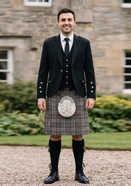 Traditional_Balmoral_tartan_1300_Kilt_and_Argyle_Jacket_Kilt_Outfit_front_image