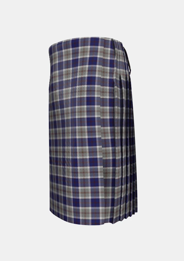 Traditional_Bannockbane_Silver_Tartan_kilt_595_left_image_with_pleated_design_and_adjustable_buckles_for_men