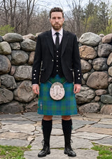Traditional_Barclay_Hunting_Ancient_Tartan_Kilt_and_Argyle_Jacket_Kilt_Outfit_front_image