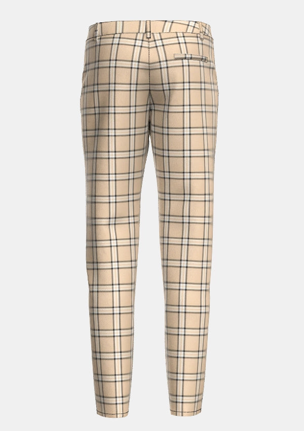 Beige Tartan Trouser