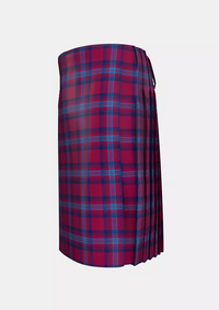 Traditional_Bennet_Tartan_3680_kilt_left_image_with_pleated_design_and_adjustable_buckles_for_men