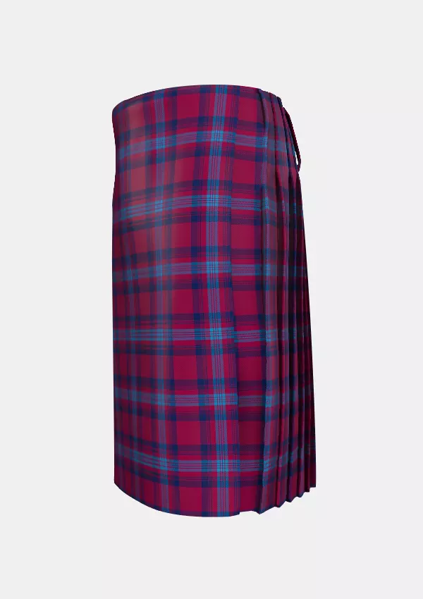 Traditional_Bennet_Tartan_3680_kilt_left_image_with_pleated_design_and_adjustable_buckles_for_men