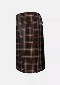 Traditional_Black_Country_Tartan_kilt_left_image_with_pleated_design_and_adjustable_buckles_for_men