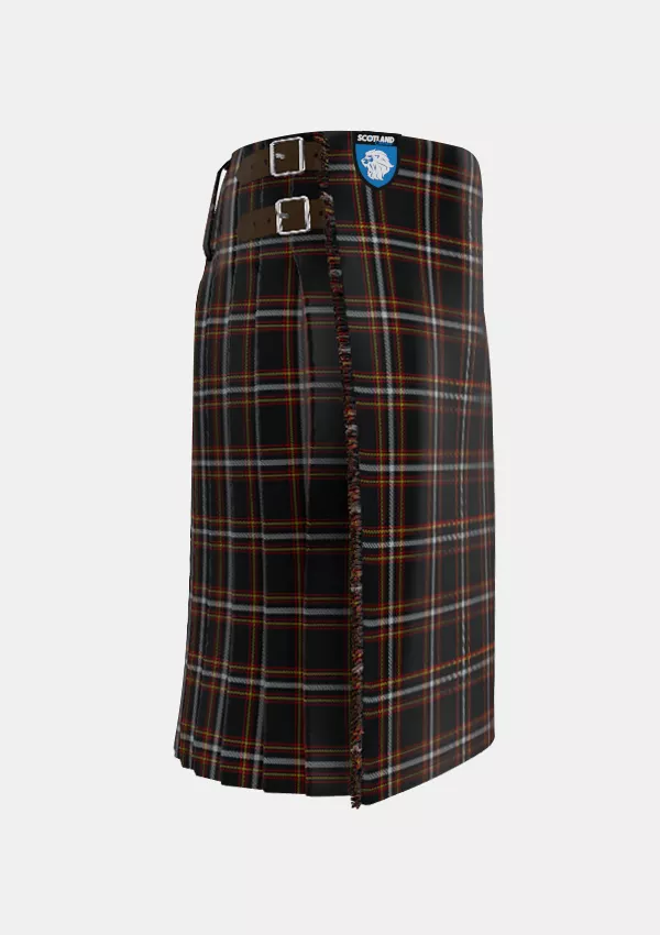 Traditional_Black_Country_Tartan_kilt_right_image_with_pleated_design_and_adjustable_buckles_for_men