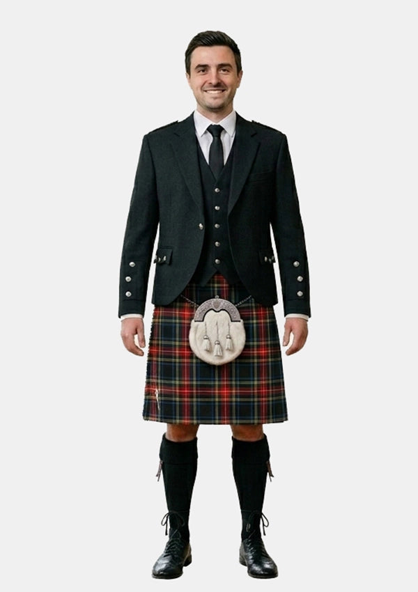 Traditional_Black_Stewart_tartan_Kilt_and_Argyle_Jacket_Kilt_Outfits_front_image
