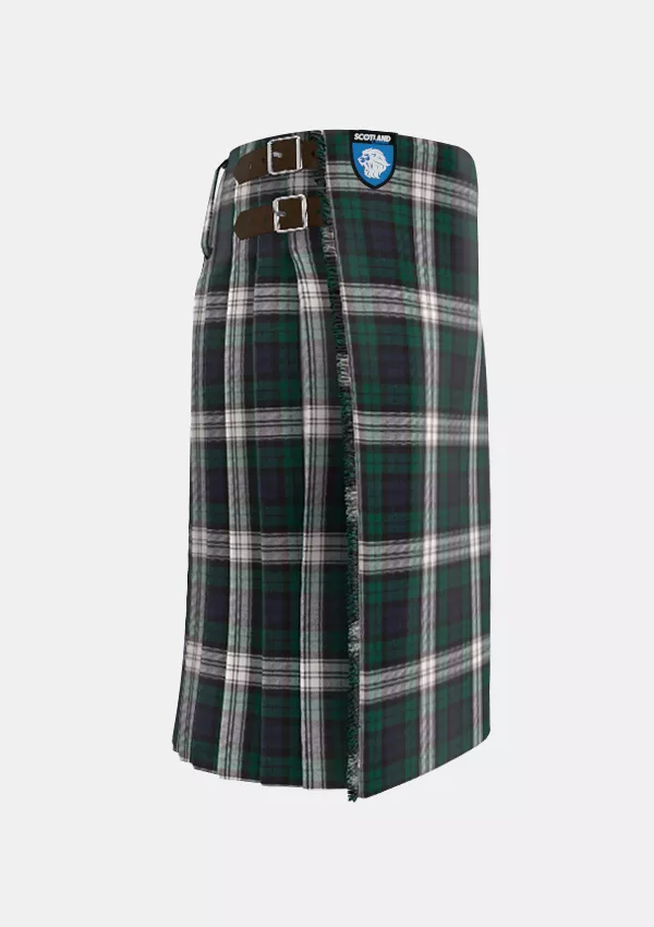 Traditional_Black_Watch_Dress_tartan_kilt_right_image_with_pleated_design_and_adjustable_buckles_for_men