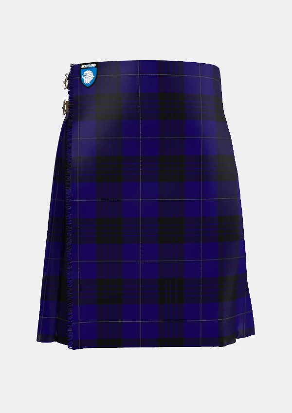 Traditional_Blue_Spirit_tartan_front_image_with_pleated_design_and_adjustable_buckles_for_men