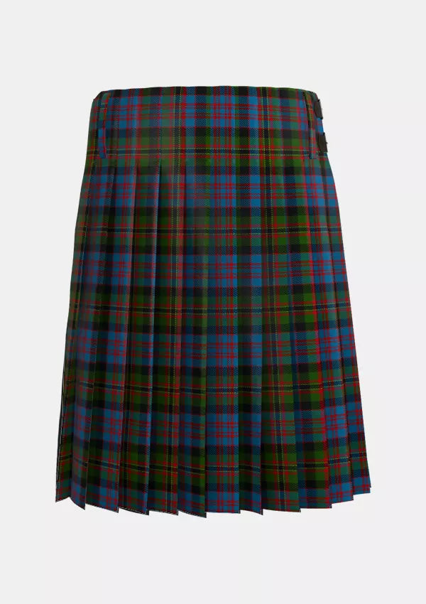 Traditional_Bowie_Black_Tartan_3716_kilt_back_image_with_pleated_design_and_adjustable_buckles_for_men
