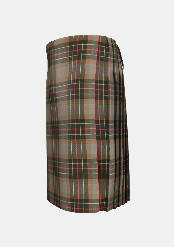 Traditional_Brodie_Hunting_Weathered_Tartan_kilt_left_image_with_pleated_design_and_adjustable_buckles_for_men