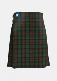 Traditional_Brown_Watch_Tartan_kilt_front_image_with_pleated_design_and_adjustable_buckles_for_men