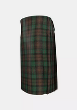 Traditional_Brown_Watch_Tartan_kilt_left_image_with_pleated_design_and_adjustable_buckles_for_men
