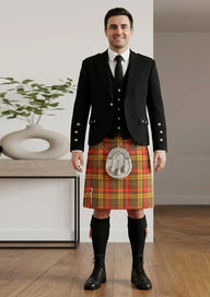 Traditional_Buchnan_Weathered_Tartan_Kilt_and_Argyle_Jacket_Kilt_Outfit_front_image