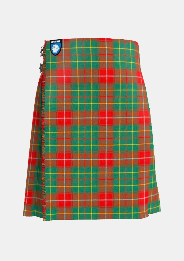 Traditional_Burnett_Ancient_Tartan_kilt_front_image_with_pleated_design_and_adjustable_buckles_for_men