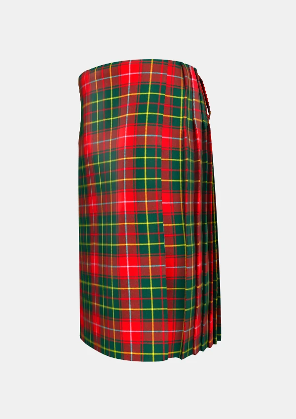 Traditional_Burnett_Modern_Tartan_kilt_left_image_with_pleated_design_and_adjustable_buckles_for_men