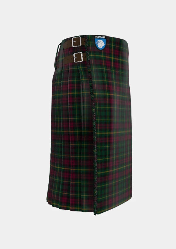 Traditional_Burns_Heritage_Tartan_kilt_4515_right_image_with_pleated_design_and_adjustable_buckles_for_men