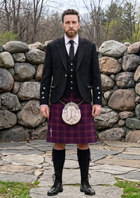Traditional_Bute_Heather_Autumn_Tartan_Kilt_and_Argyle_Jacket_Kilt_Outfit_front_image