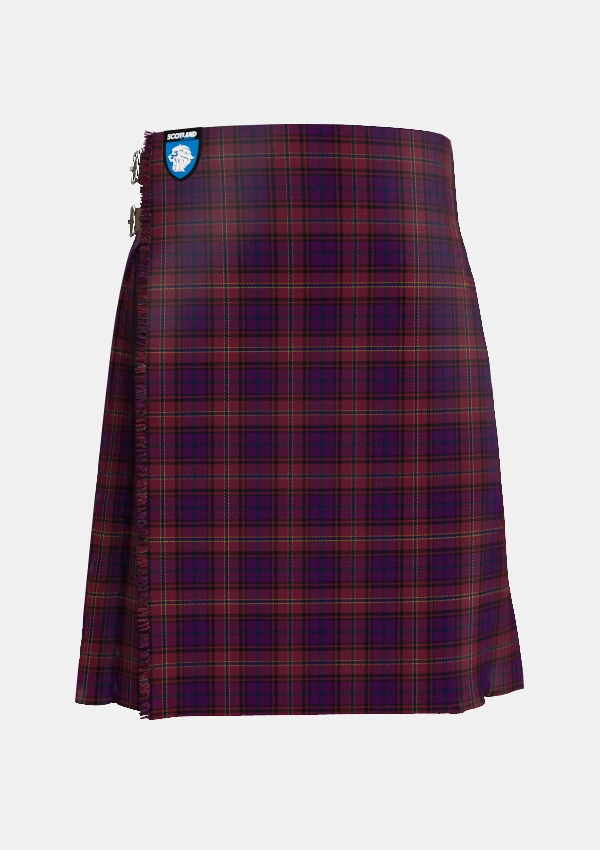 Traditional_Bute_Heather__Autumn_Tartan_kilt_6157_front_image_with_pleated_design_and_adjustable_buckles_for_men