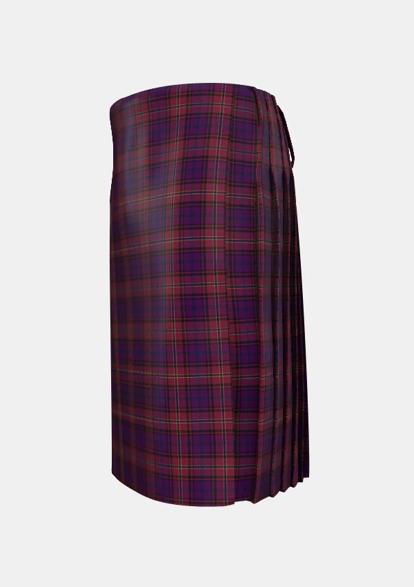 Traditional_Bute_Heather__Autumn_Tartan_kilt_6157_left_image_with_pleated_design_and_adjustable_buckles_for_men