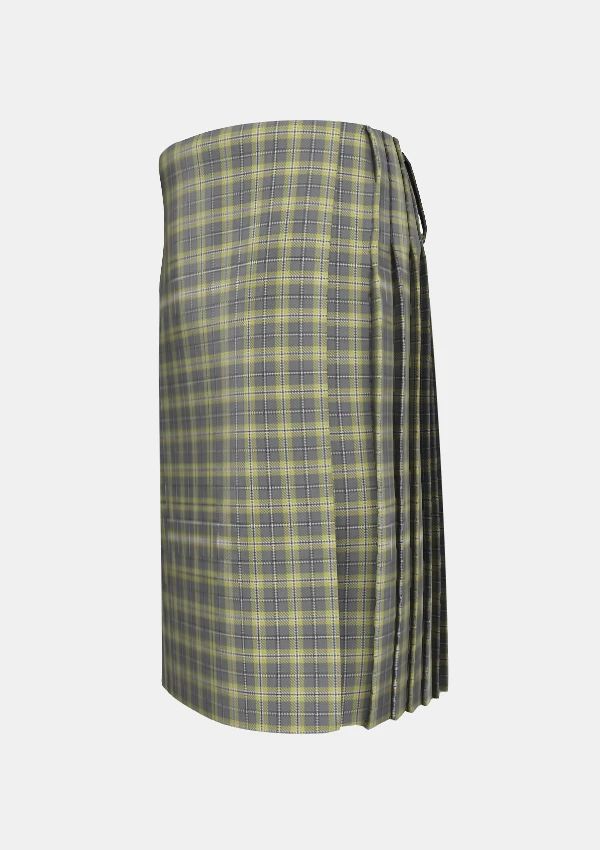 Traditional_Cairngorm_Tartan_kilt_1314_left_image_with_pleated_design_and_adjustable_buckles_for_men