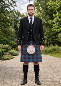 Traditional_Cameron_Hunting_Tartan_1745_Kilt_and_Argyle_Jacket_Kilt_Outfit_front_image