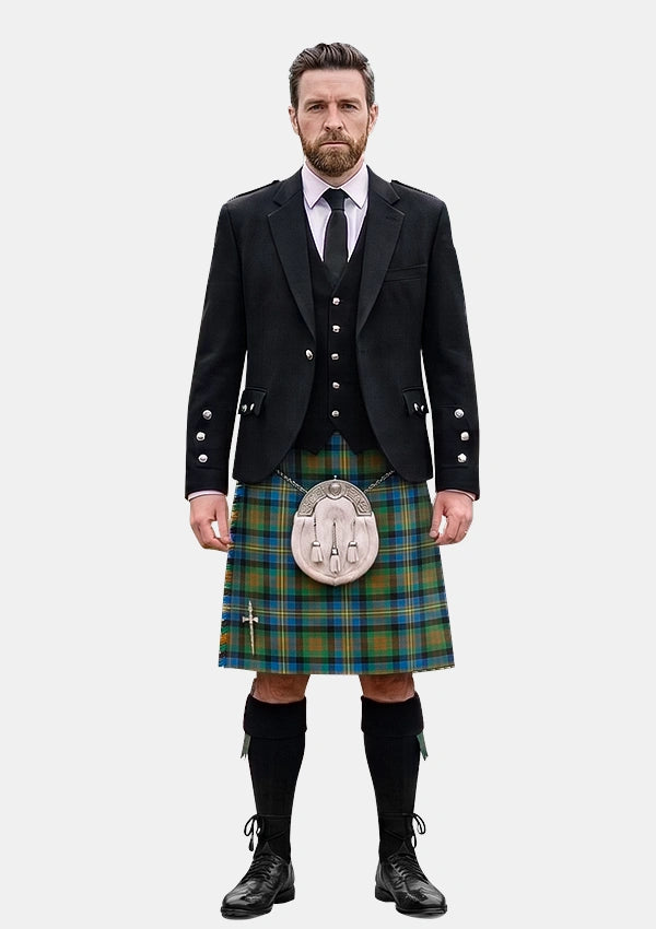 Traditional_Cameron_of_Erracht_Ancient_Tartan_Kilt_and_Argyle_Jacket_Kilt_Outfits_front_image