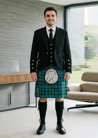 Traditional_Campbell_Ancient_Tartan_Kilt_and_Argyle_Jacket_Kilt_Outfit_front_image