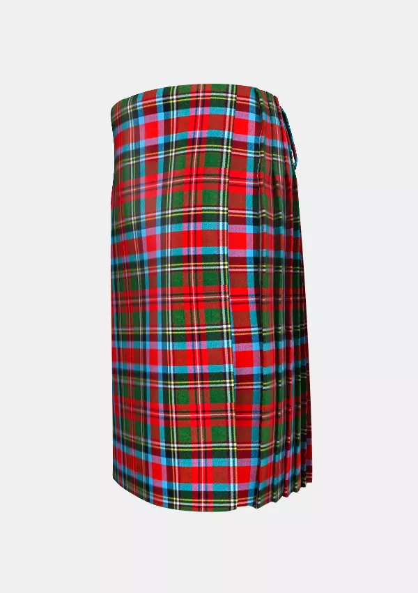 Traditional_Carolina_State_Tartan_kilt_left_image_with_pleated_design_and_adjustable_buckles_for_men