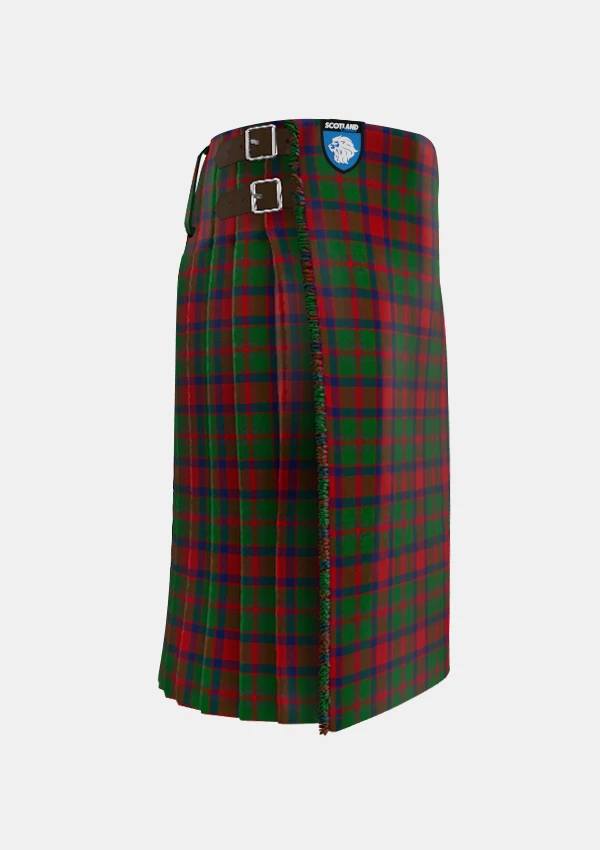 Traditional_Carrick_Tartan_kilt_1389_right_image_with_pleated_design_and_adjustable_buckles_for_men