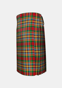 Traditional_Chattan_Chief_of_Clan_Tartan_1852_kilt_left_image_with_pleated_design_and_adjustable_buckles_for_men