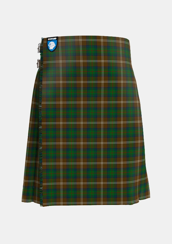 Traditional_Chisholm_Hunting_Tartan_1458_kilt_front_image_with_pleated_design_and_adjustable_buckles_for_men