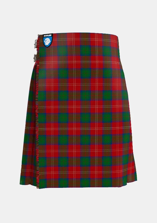 Traditional_Chisholm_tartan_front_image_with_pleated_design_and_adjustable_buckles_for_men