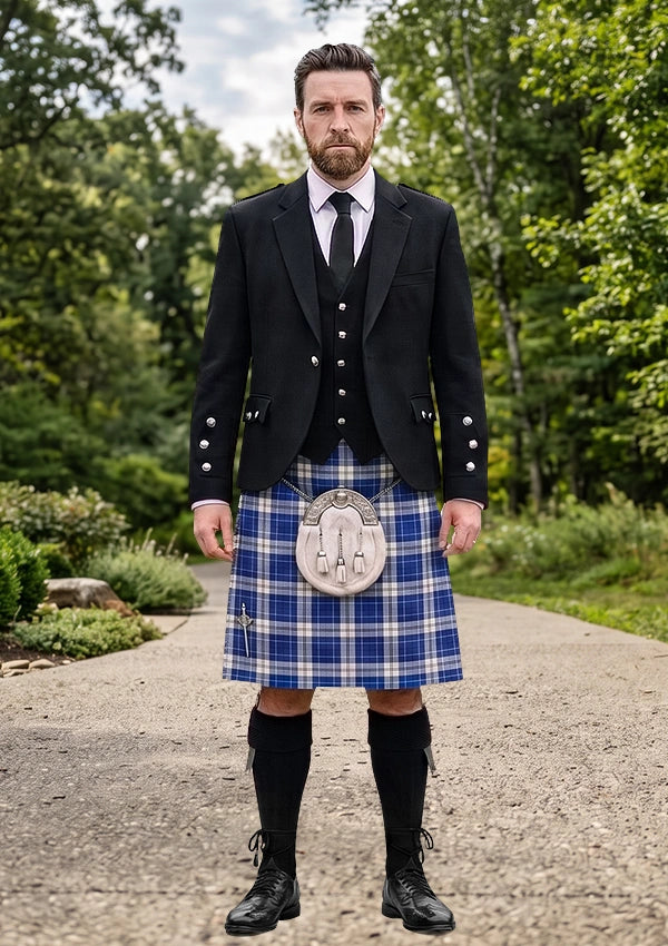 Traditional_Clan_Strathclyde_Tartan_Kilt_and_Argyle_Jacket_Kilt_Outfit_front_image