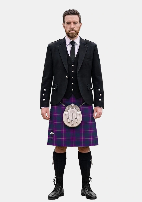 Traditional_Clans_of_Caledonia_Tartan_5923_Kilt_and_Argyle_Jacket_Kilt_Outfits_front_image