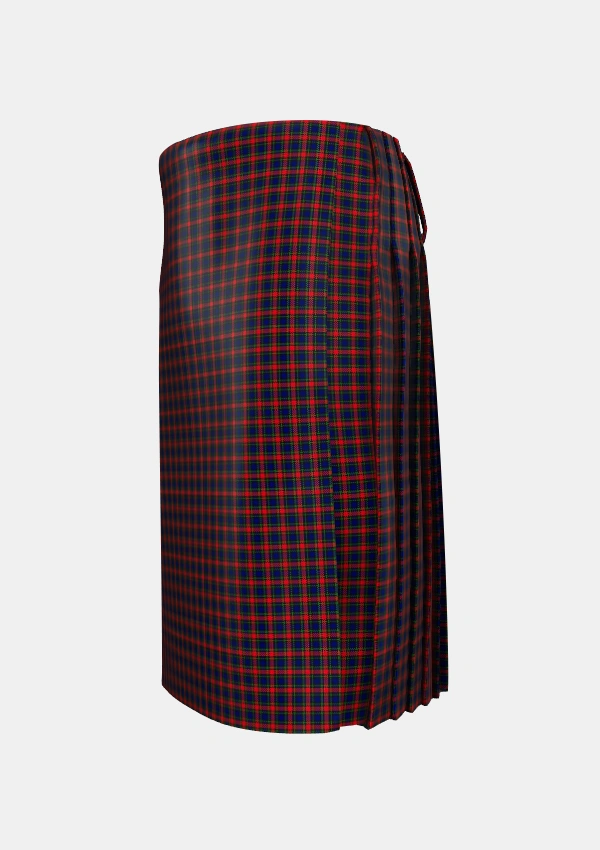 Traditional_Clark_Red_1_Tartan_329_kilt_left_image_with_pleated_design_and_adjustable_buckles_for_men